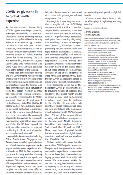 Sarah Dalglish @sarahdlish.bsky.social (@sarah_dlish) on Twitter photo #COVID19 gives the lie to #GlobalHealth expertise - see my new correspondence in <a href="/TheLancet/">The Lancet</a>
🔗 thelancet.com/journals/lance… #COVID19 gives the lie to #GlobalHealth expertise - see my new correspondence in <a href="/TheLancet/">The Lancet</a>
🔗 thelancet.com/journals/lance…