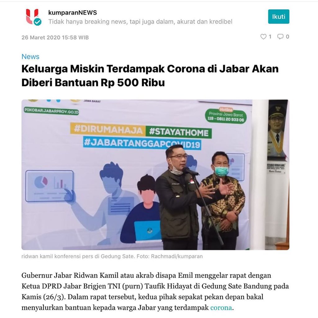 BANTUAN TUNAI DAN PANGAN.

Bantuan senilai 500 ribu rupiah/bulan selama beberapa bulan akan diberikan kepada keluarga rawan miskin baru akibat dari pandemi Covid-19. Terbagi sepertiga tunai dan mayoritas untuk pangan.

[utas, baca sampai tuntas]