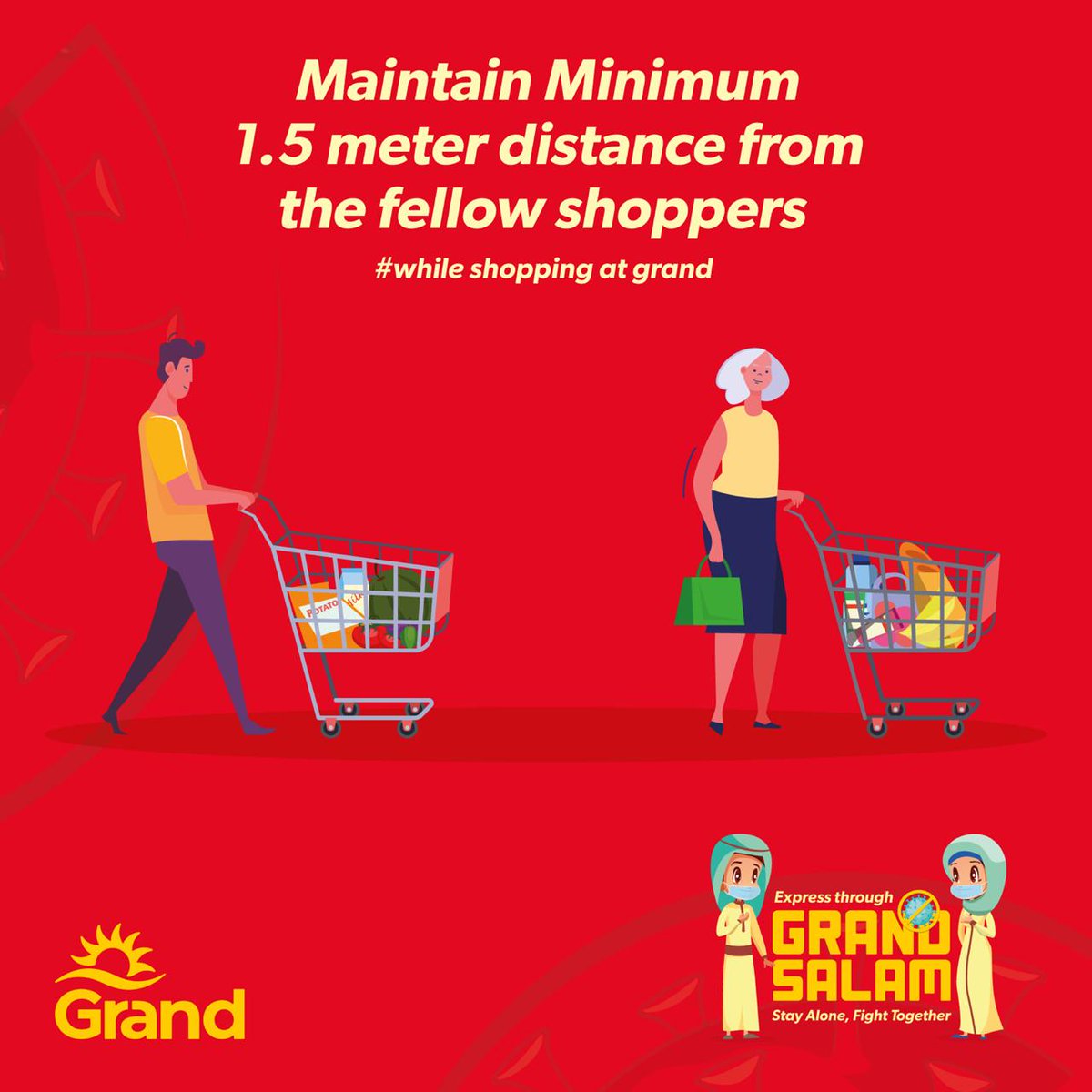 Distance Yourselves for a Safer Tomorrow! 
Grand Salam...
Stay Alone. Fight Together!