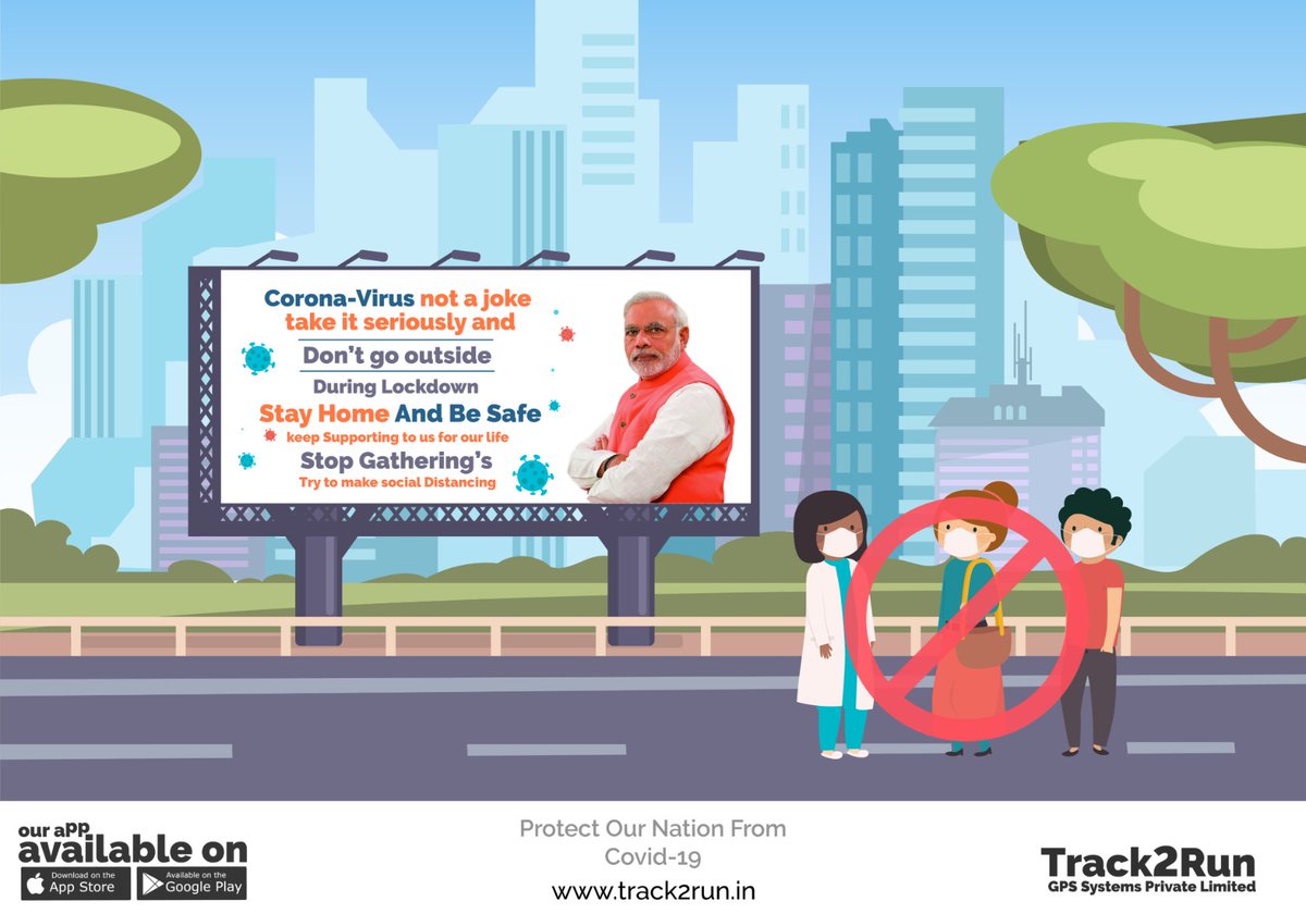 Track2RunGPS's tweet photo. With four hours’ notice, India’s prime minister announced that no one could leave home for 21 days — the most severe step taken anywhere in the war against the coronavirus.
so try to make social distancing.
stay home and be safe.
@rahuldhingra776 
#covind19 #coronavirus #lockdown https://t.co/TOcx9BFzvQ
