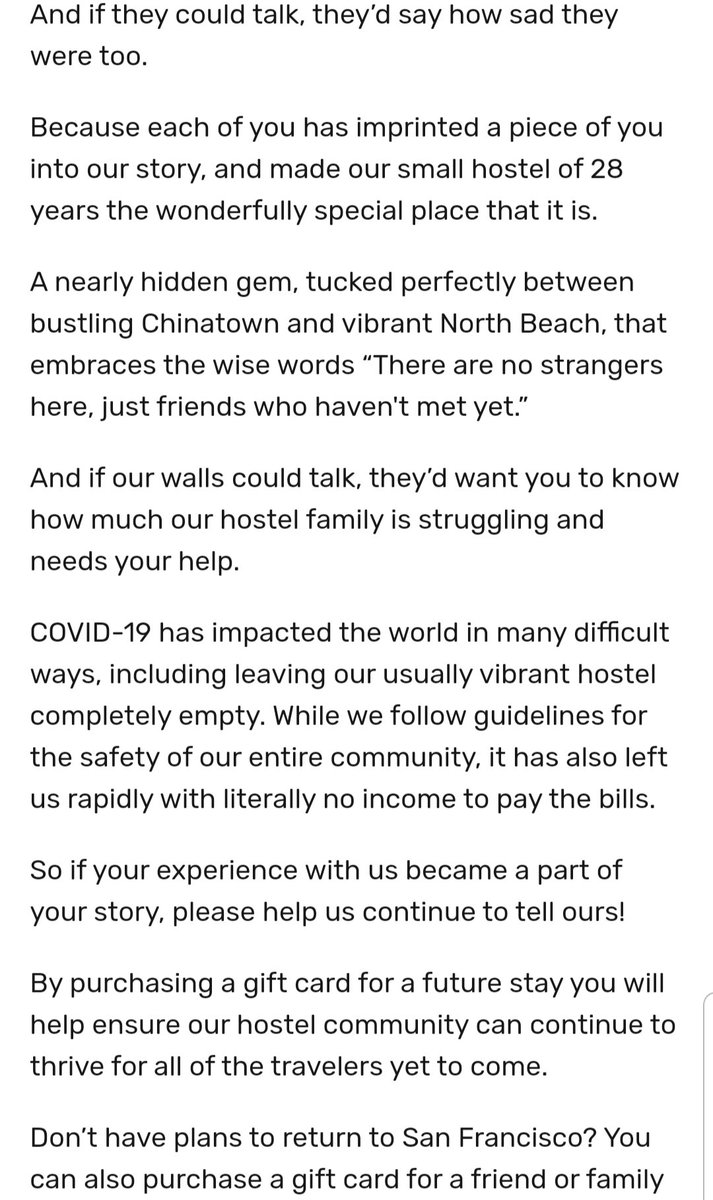 sfhostel's tweet photo. Love our community? Have amazing memories staying with us? We need your help to stay afloat! 

Take a trip down memory lane &amp; consider supporting us to continue providing a home away from home for #travelers in #sanfrancisco. Link in bio! https://t.co/uGLfcSFeyP