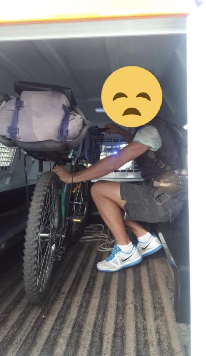 osipuka's tweet photo. This one is a danger to himself and the nation. He was busy cycling this morning. I wish it was the soldiers who caught him. #TronkToe https://t.co/oyjCEuy4nz