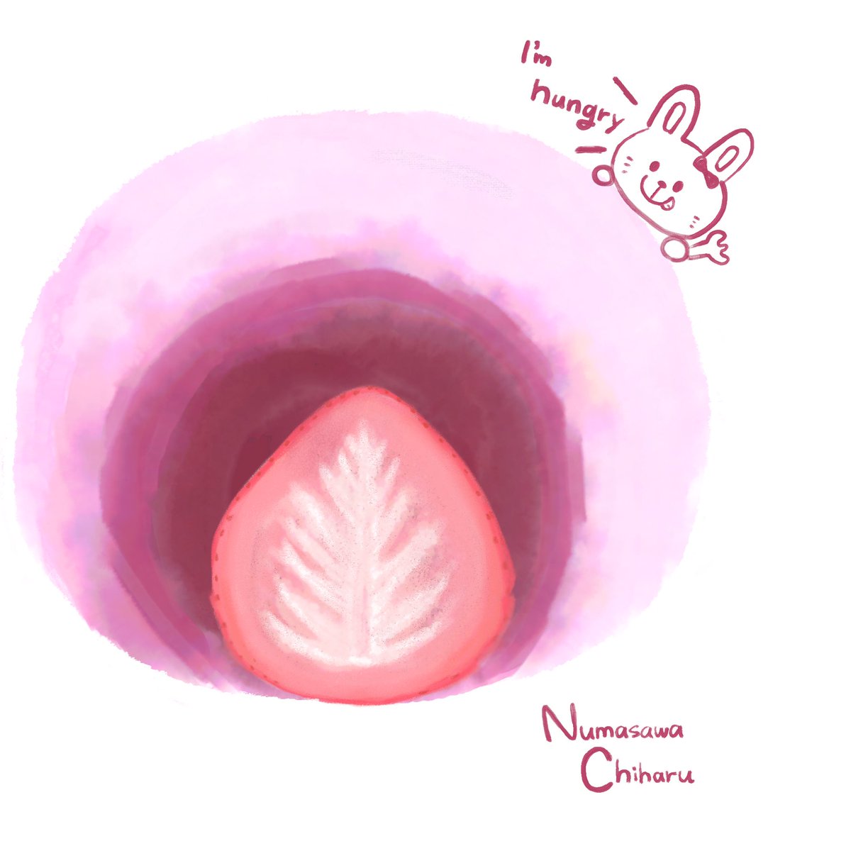 ぬまさわちはる V Twitter 昨日苺大福を食べてとても美味しかったので描いてみました ᴗ イラスト イラストレーター 苺 大福 いちご大福 食べ物イラスト いちごイラスト かわいいイラスト