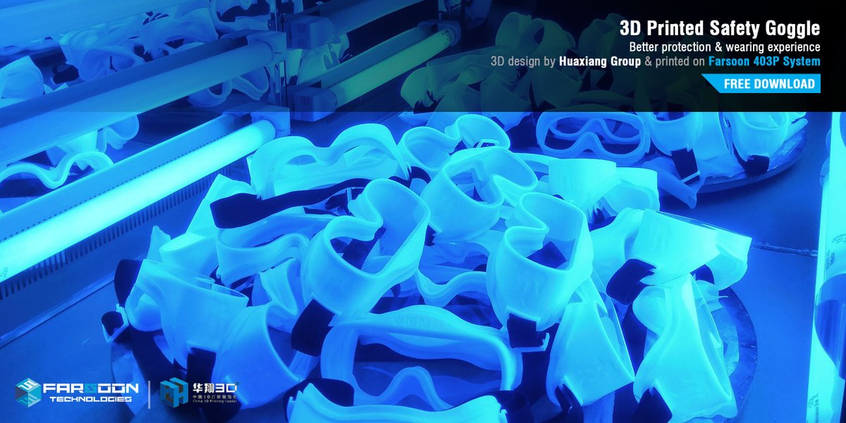 FarsoonAM's tweet photo. Fighting #coronavirus: @FarsoonAM was contacted by Italian hospital for #medical #goggles. Thanks to #3dprinting media @3dpbmPulse, #service bureau @Prosilas_, goggles will be produced locally with #Lehvoss #TPU: https://t.co/eRt3iiu6Az
#additivemfg #supplychains @farsooneurope https://t.co/bx2YNxNv0U