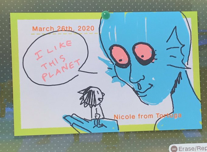 Nicole just comes onto my island, stands in front of my bulletin board for three minutes, then is like "I drew you this no big deal hehe" She's so good I HATE HER!!! @Shnikkles 