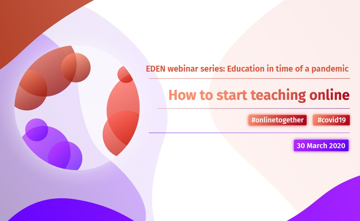 Join our new series of 'EDEN webinars: Education in time of a pandemic' #onlinetogether #covid19, every Monday at 17:00 CET. Monday, March 30 17:00 CET meet Antonella Poce <a href="/AntonellaPoce/">Antonella Poce</a> and Tony Bates <a href="/drtonybates/">Dr. Tony Bates</a> on 'How to start teaching online'. eden-online.org/covid-webinar-…