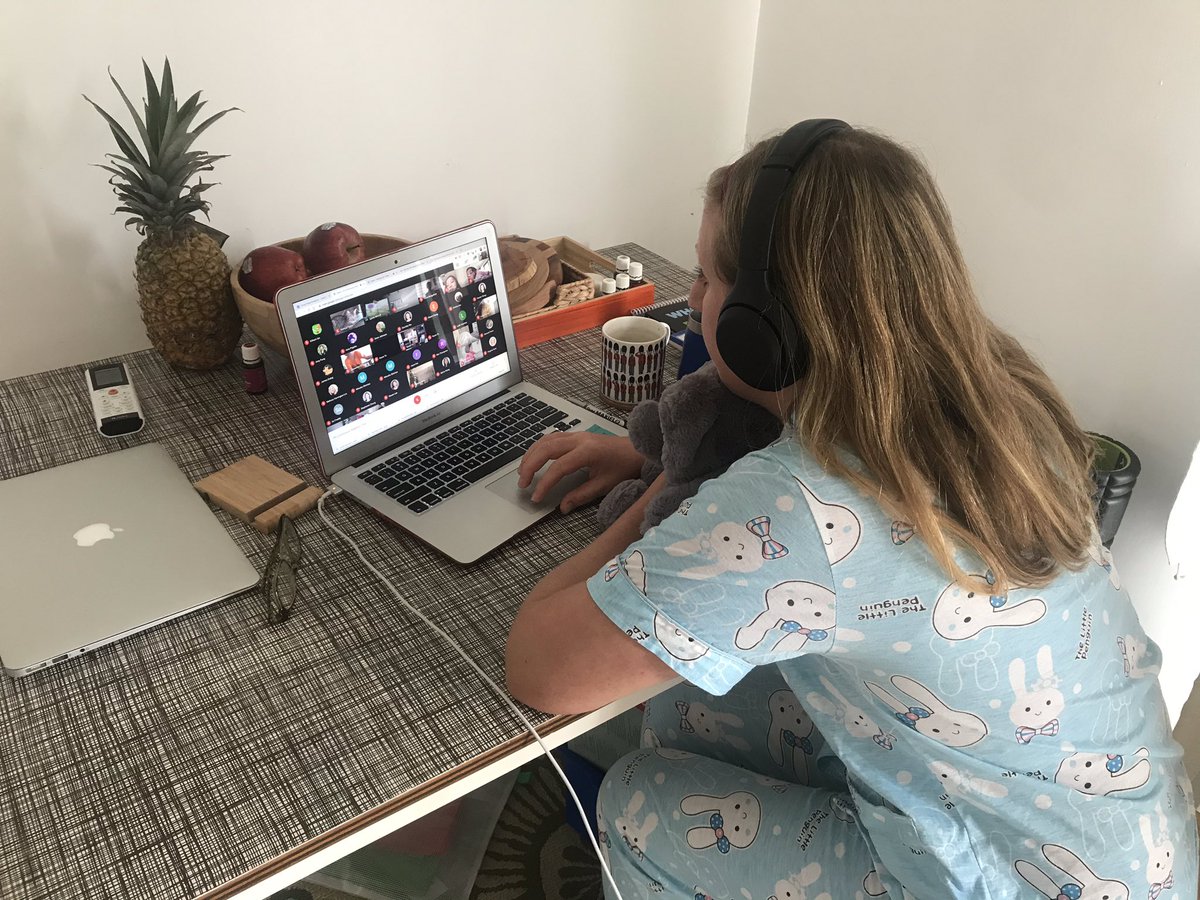 KatieLepak's tweet photo. Mabel #UoSphonics and I loved listening to stories today during @HongKongAcademy Continuous Read Aloud day. Thank you to @tgaletti for helping us feel connected through literacy ❤️#onlinelearning https://t.co/RgmQoSdmaz