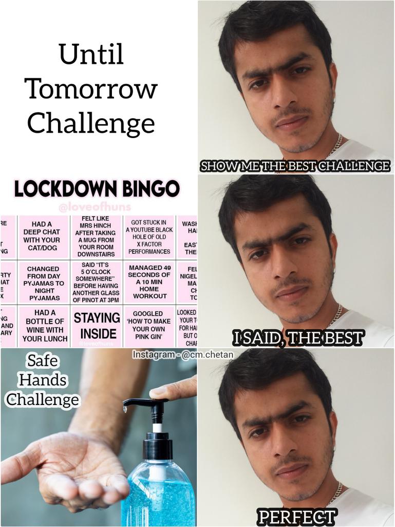 MiddhaChetan's tweet photo. The Best Challenge!
By CM
#SafeHandsChallenge #bingochallenge #uNtiLtOmoRroW #CoronavirusOutbreak #CoronaVillains #Coronaindia #CoronavirusPandemic #CoronaVirusUpdate #memesdaily #Trolls #coronavirusinindia #Coronafighters #IndiaVsCorona #IndiaFightCorona #IndiaFightsCoronavirus https://t.co/NXld3EXRYs