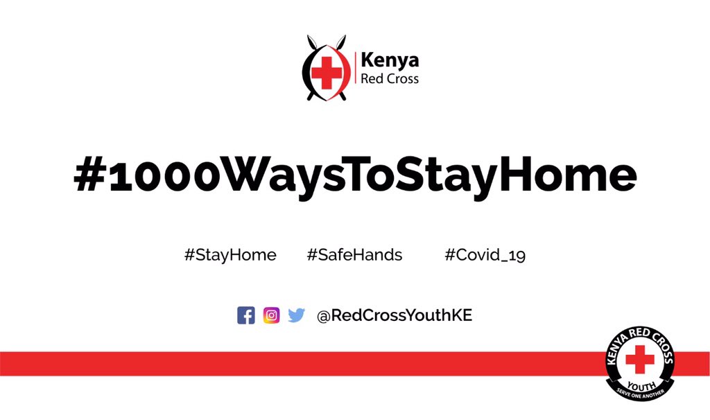 RedCrossYouthKE's tweet photo. Lets do this #EpukaCorona #WeShallOvercome ✊🏾 through #1000WaysToStayHome Challenge by #RedCross Youth. https://t.co/uYuoPGRieS