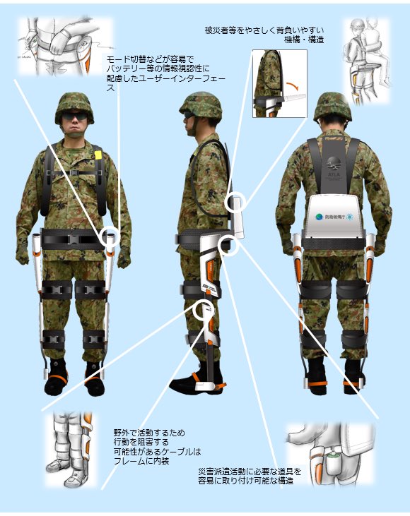 MeYkikka's tweet photo. 防衛装備庁先進技術推進センターの高機動パワードスーツのR1モデルの仮作が終わった模様。

搬送能力が50kg→70kgになり、成人男性でも背負えそうですね。
ケーブル内装化など、去年のシンポで紹介されてた将来構想も反映されてきてるようです。
https://t.co/AVgGhB4xvF https://t.co/goi9VUatVf