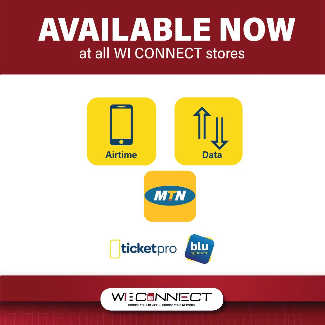 WICONNECTZA's tweet photo. Find a WI Connect store to top up on your MTN data or airtime. It’s easy, fast and convenient. Visit the link to find a store near you: https://t.co/TA9H9SzWJE https://t.co/vHaIiy5Iyd