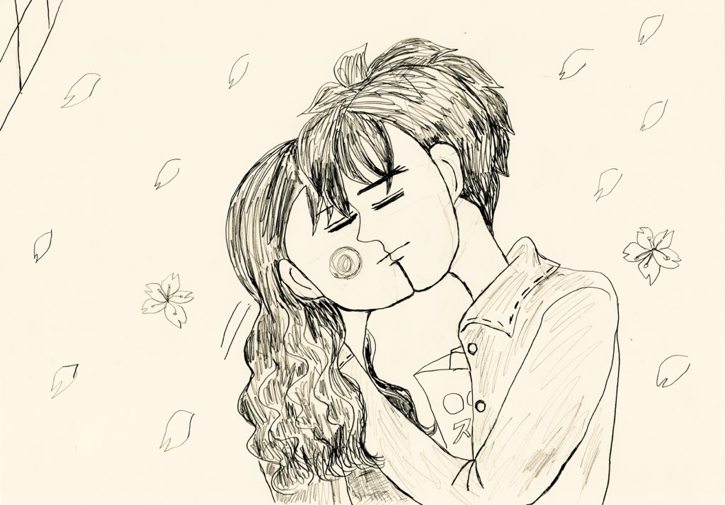 桜の帰り道
#大まる
#イラスト
#芸術同盟
#春の創作クラスタフォロー祭り
#さくらの日
#桜
#相互フォロー
