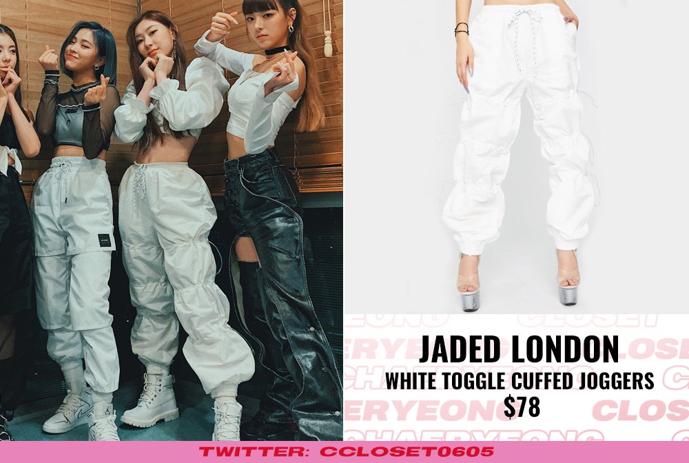 CCloset0605's tweet photo. [PERFORMANCE] 032620 MBC Music Core:

@HeronPreston Reflective Lace-up Ankle Boots
#JADEDLONDON White Toggle Cuffed Joggers
#DOLLSKILL Boo Do Ur Thing Satin Crop Top

#ITZY #있지 #채령 #CHAERYEONG #CCloset0605 https://t.co/7JXuqQxnuj