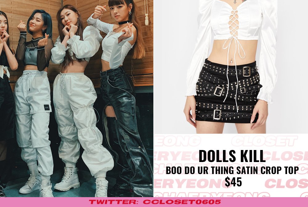 CCloset0605's tweet photo. [PERFORMANCE] 032620 MBC Music Core:

@HeronPreston Reflective Lace-up Ankle Boots
#JADEDLONDON White Toggle Cuffed Joggers
#DOLLSKILL Boo Do Ur Thing Satin Crop Top

#ITZY #있지 #채령 #CHAERYEONG #CCloset0605 https://t.co/7JXuqQxnuj