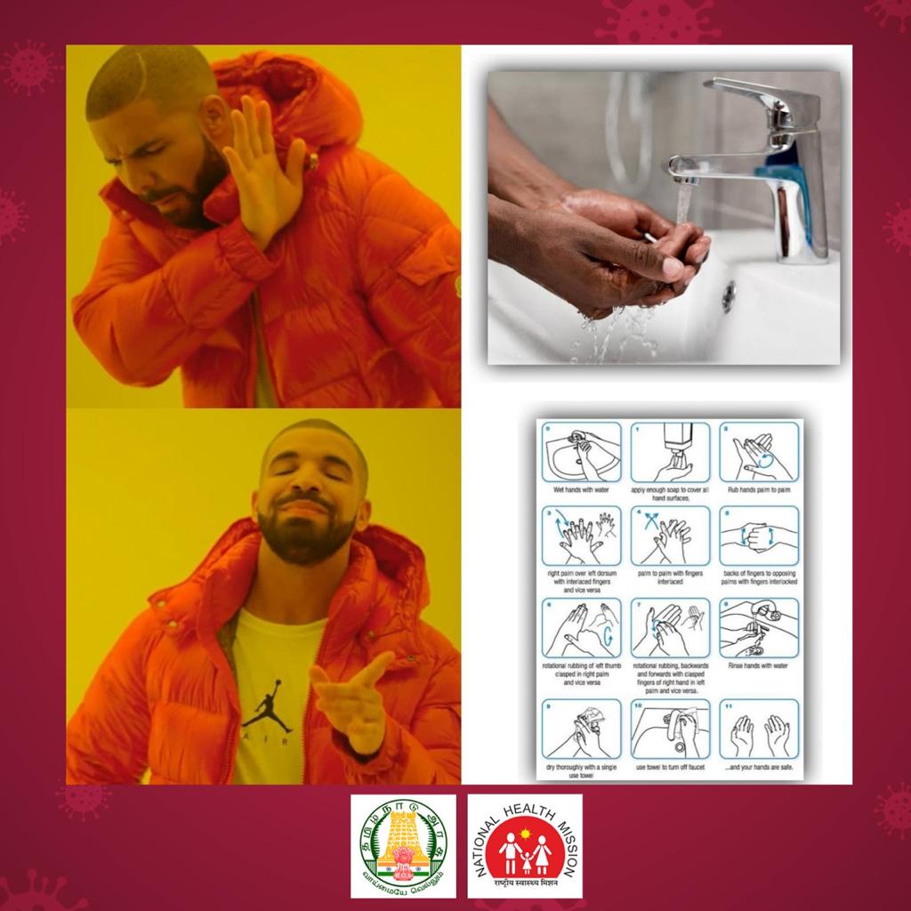NHM_TN's tweet photo. Wash you hands,especially after touching any frequently used item or surface https://t.co/JhedusZGUk #TN_Together_AgainstCorona #stopcoronatn #handwashing
#regularhandwash https://t.co/P0cnctv506