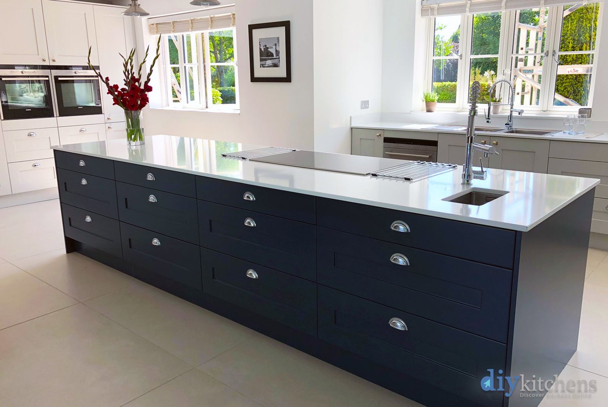Diy Kitchens On Twitter Claire Nick From Rugby Shows Us Their Completed Innova Stanbury Dove Grey Cobham Blue Kitchen Supplied By Diy Kitchens Ref 1494 Https T Co Dyuydkoqul Https T Co Usnzpe219t