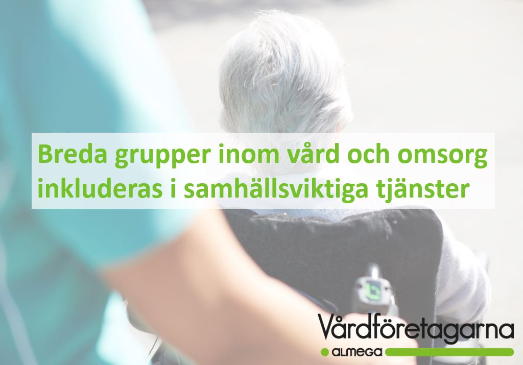 Vardforetagarna's tweet photo. Goda besked! Nu kommer breda yrkesgrupper inom vård &amp; omsorg inkluderas i vilka som bör få barnomsorg vid en ev. skolstängning, något vi skrivit till MSB om. Förmågan att säkra personalförsörjningen i vård &amp; omsorg är helt central just nu. https://t.co/XZcf5pdEjD #vardpol #svmed https://t.co/GBcHna4ilJ