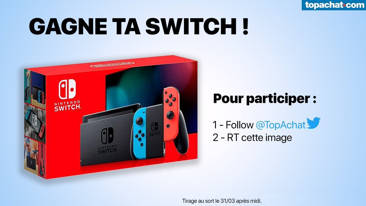 TopAchat's tweet photo. Gagne ta Switch ! 😱😍

Un #RT pour participer ! ⬇

https://t.co/28JVQ4V7UL https://t.co/NgpkBiS8xK