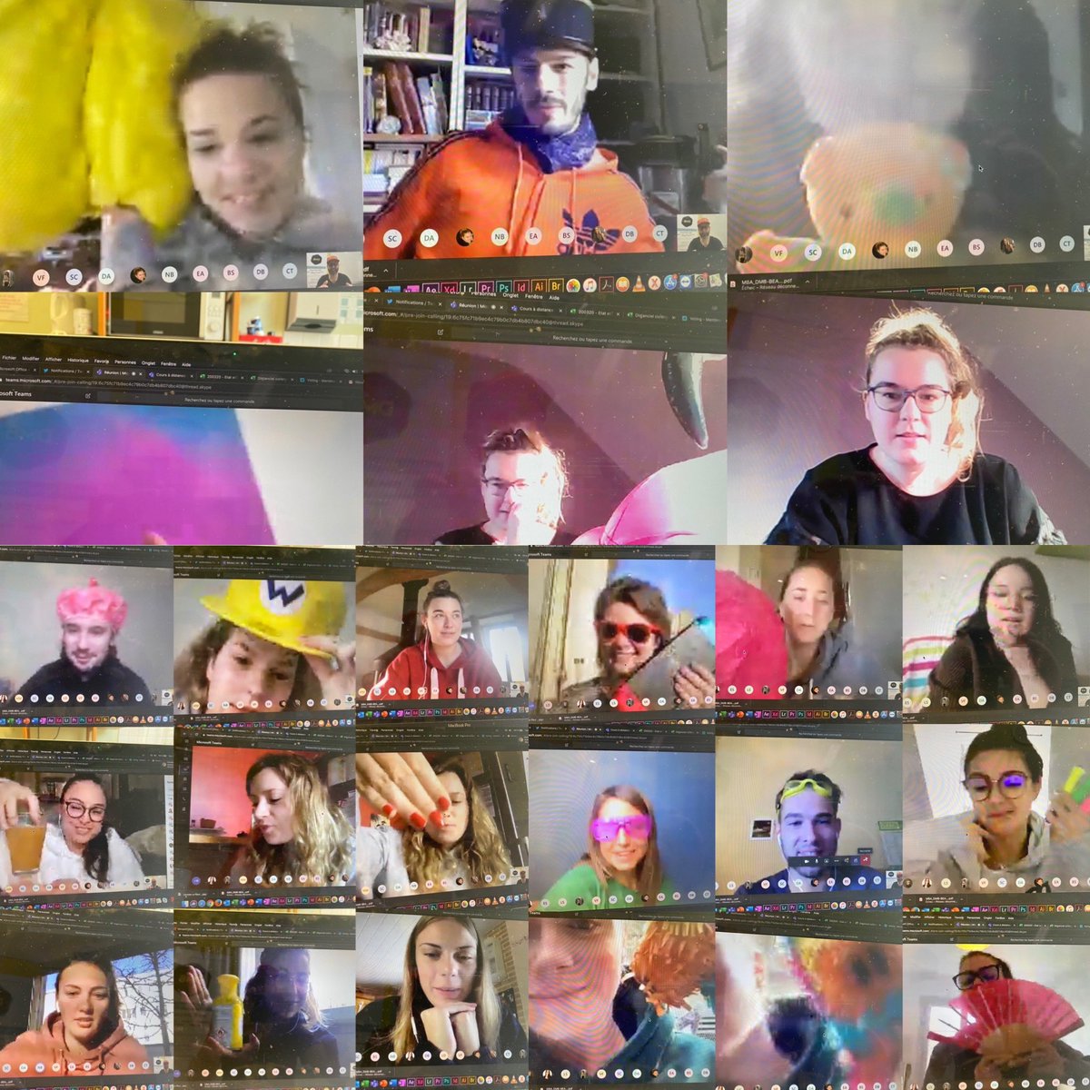 VincentMontet's tweet photo. Beau déchaînement #Fluo pour les @MBADMB part Time Paris ce matin à l’appel du jour pour le cours #Analytics avec @jvweb ! Merci ! #mbadmb #onalapatate #teams #efapathome https://t.co/kHOA423nCF