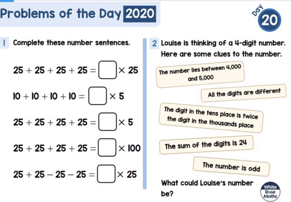MardenBridge's tweet image. A couple of fun ones for the last #problemsoftheday of this year. Please tweet us your work and your solutions. #MBMSatHome @WhiteRoseMaths