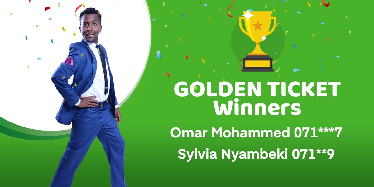 JumiaKenya's tweet photo. Congratulations to our last week winners. Will you be the one who wins it today? 

Changamka n make sure uko logged in hapa => https://t.co/1m6JjFK9VE at 1PM tushinde hii voucher. 

RETWEET if you have never won on Jumia

#JumiaGoldenTicket https://t.co/JwFsJecASf