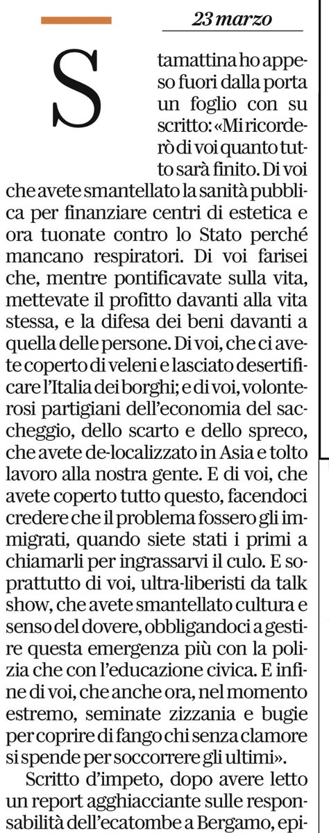 FranFerrante's tweet photo. Lo sfogo di Paolo Rumiz ai tempi del #coronavirus https://t.co/NQIY0TRlyk