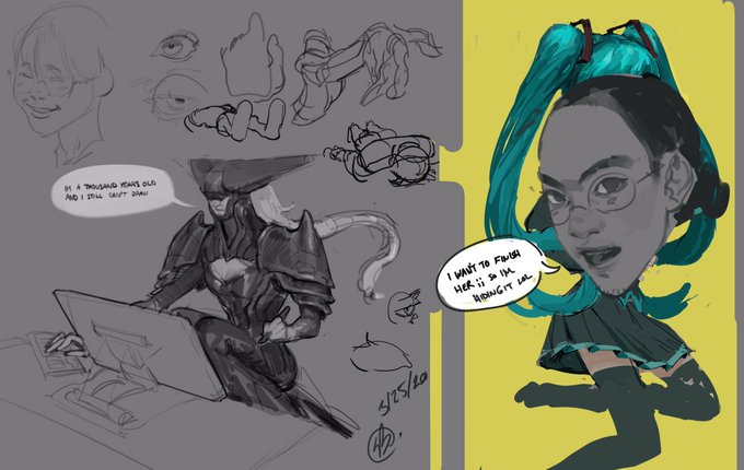 I need to post to Twitter more lmao also yeah I'm gonna hide that miku till I finish her lol 