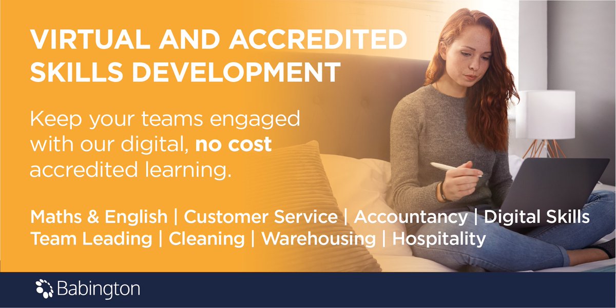 Maximise time from remote working! We deliver virtual, engaging skills development programmes through online technology to keep people prepared for business changes. Find out more about our flexible, digital approach to skills training: babington.co.uk/training-solut… #digitallearning
