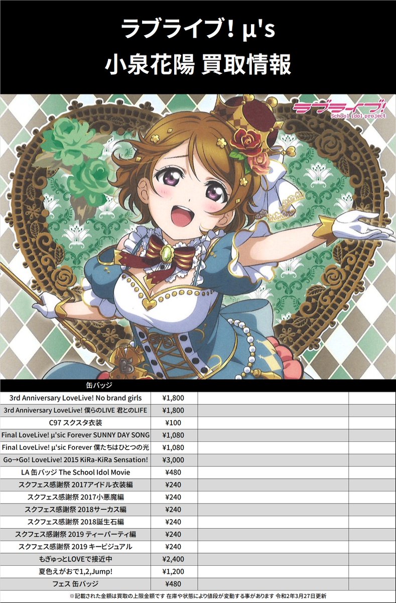野花 卯月 スクフェス感謝祭 缶バッジ3箱 - crumiller.com