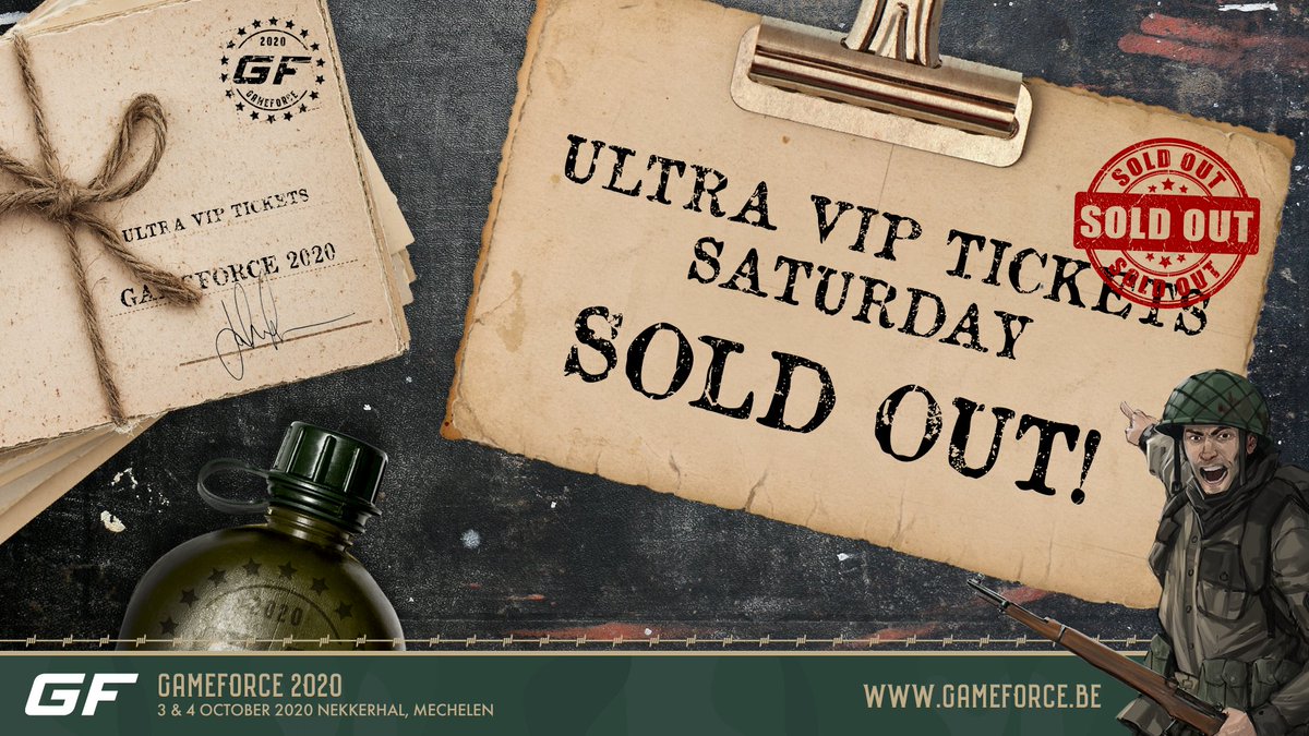 GameForceBE's tweet photo. That's it! All ULTRA VIP Tickets for Saturday are gone!

Luckily we still have some for Sunday, but you better be quick, because we only have a limited amount left!

#GameForce #GameForce2020 #VIP https://t.co/V0M8SLcMs9