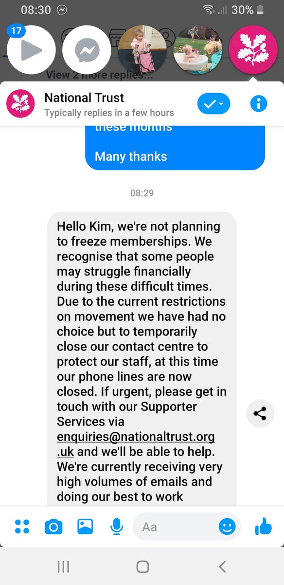kimayling's tweet photo. @piersmorgan @nationaltrust messaged national trust to see if they could freeze my membership which started on the 29th feb as we are unable to use them and the response was basically no they arent freezing memberships https://t.co/p7hva6z0OJ