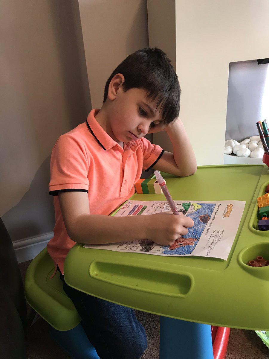 31moBurton's tweet image. Colouring by numbers with a twist. You must subtract the given numbers to find what colour to use!! @stjs_staveley @Daniell65126960  #homeschoolinguk #colouringfun #maths