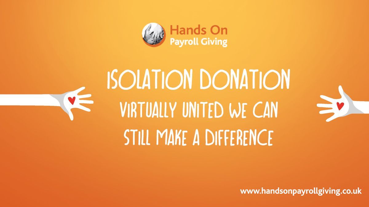 Charity income is down by 40%. You can help the nation with an #isolationdonation by giving from your pay. #FridayMotivation #StayHome #Donate #COVID19 #charity #PayrollGiving #GiveAsYouEarn #Sharethelove #Donations #Isolation #United #community #UK