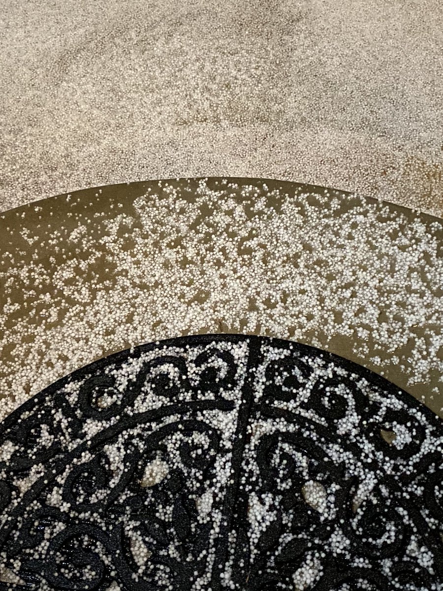 GrrArrgh's tweet photo. It’s hailing in San Diego. I’ve lived here 18ys, this is a first. I need the world to just settle back down for a bit. #WhatsHappening #SanDiego #NotMyWeather https://t.co/DqoQnhDeKy