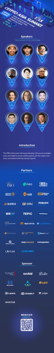 On May 18 - 23, the largest crypto virtual summit of 2020 will begin. The Crypto Asia Summit will bring investors and decision makers that will provide market intelligence to discover key trends, opportunities, and top crypto projects.