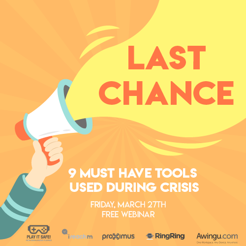 LAST CHANCE 🗯 Within 45 minutes we will host a webinar about 9 tools used during crisis. Interested? Register now👉🏼lnkd.in/edmtr8v