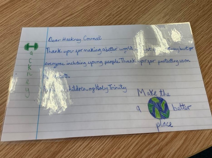 jonburkeUK's tweet photo. Huge thanks to the children of key workers at @HT_Primary, who wrote these letters of thanks and support to Hackney's fantastic front line waste operatives. 

I think I have something in my eye...😢 https://t.co/3hveXXHSlg
