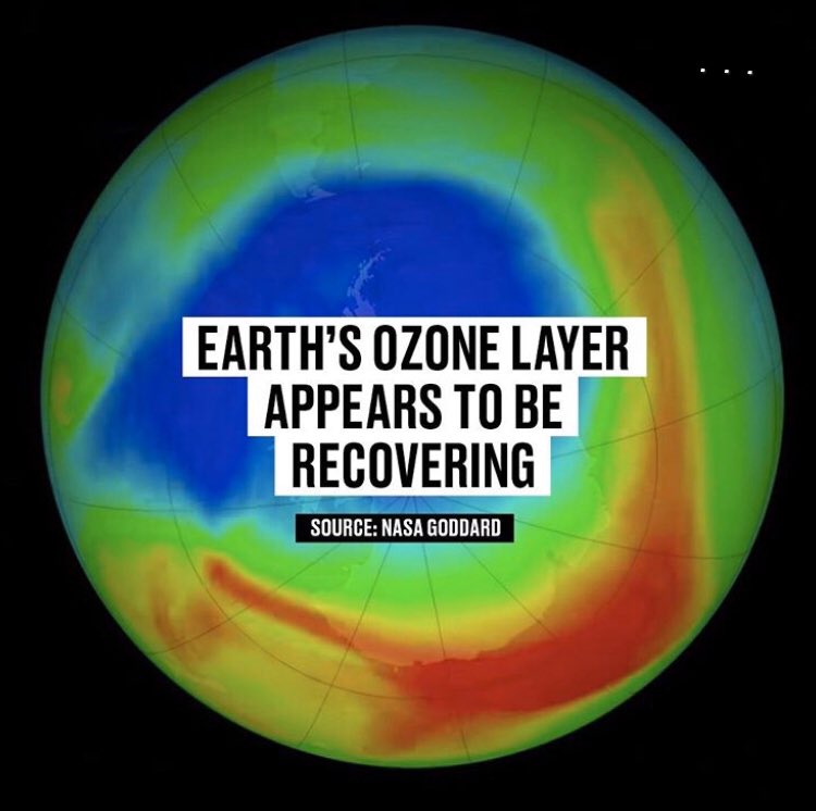 After depleting at an alarming rate, damage to the Ozone layer looks to have reversed itself &amp; is continuing to heal 💚#Stayathome, it’s helping in more ways than you think.Keep yourself Safe, keep others safe &amp; keep your world safe 🌎 #climatepositive #globalwarming #fridayfeels