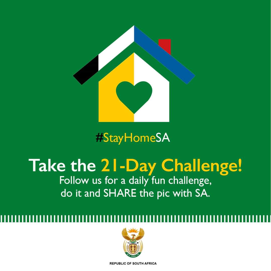 NationalCoGTA's tweet photo. We're all going to be indoors for the next three weeks. With limited movement comes boredom, but don't despair, there are plenty of activities you and your family can enjoy! 

#21daylockdownSA #COVID19 #CoronavirusSouthAfrica https://t.co/rfEymanW22