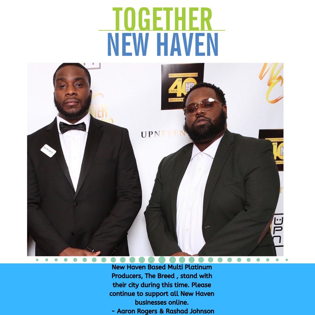 NewHavenED's tweet photo. We have so much talent in #NHV and it is here to stay. Multi-platinum producers The Breed are standing with the artists that enrich our city and our lives. Let's stand #TogetherNewHaven 

Donate to the @NewHavenArts relief fund here: https://t.co/BtZl7byo4W 

Follow @TheBreedEnt https://t.co/BQbgigDheh