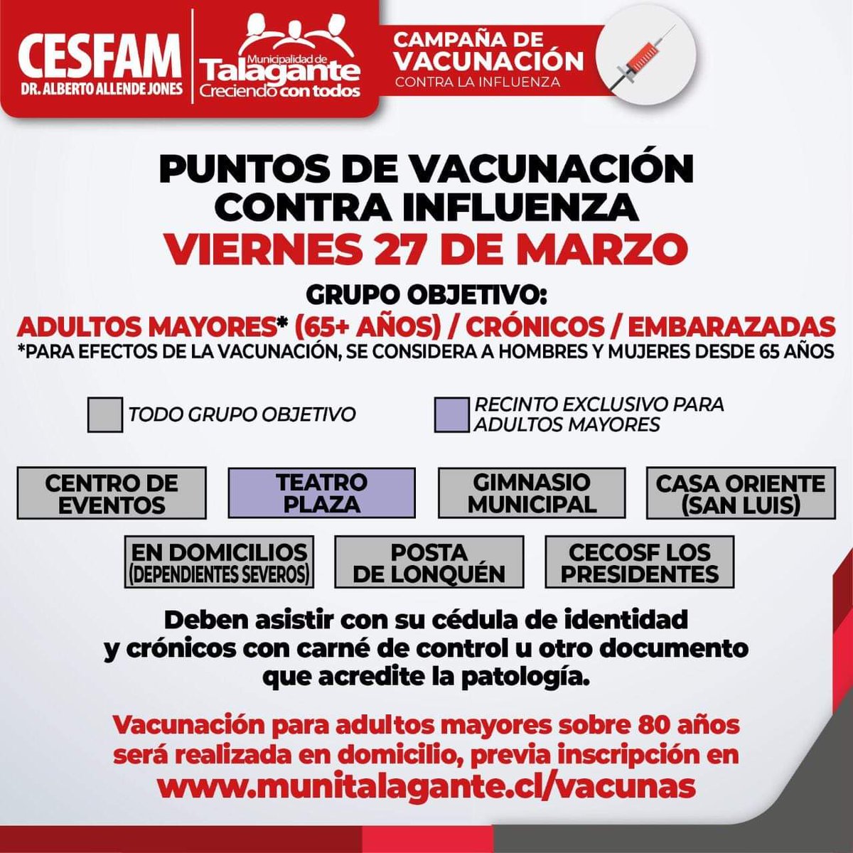 dosis de vacuna influenza para adultos mayores