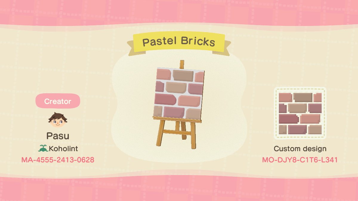 6. Some pastel bricks, for a nice colorful path. I think it fits well with the plaza and Able Sisters  #ACNH    #AnimalCrossing    #ACNHDesign  #acnhpattern