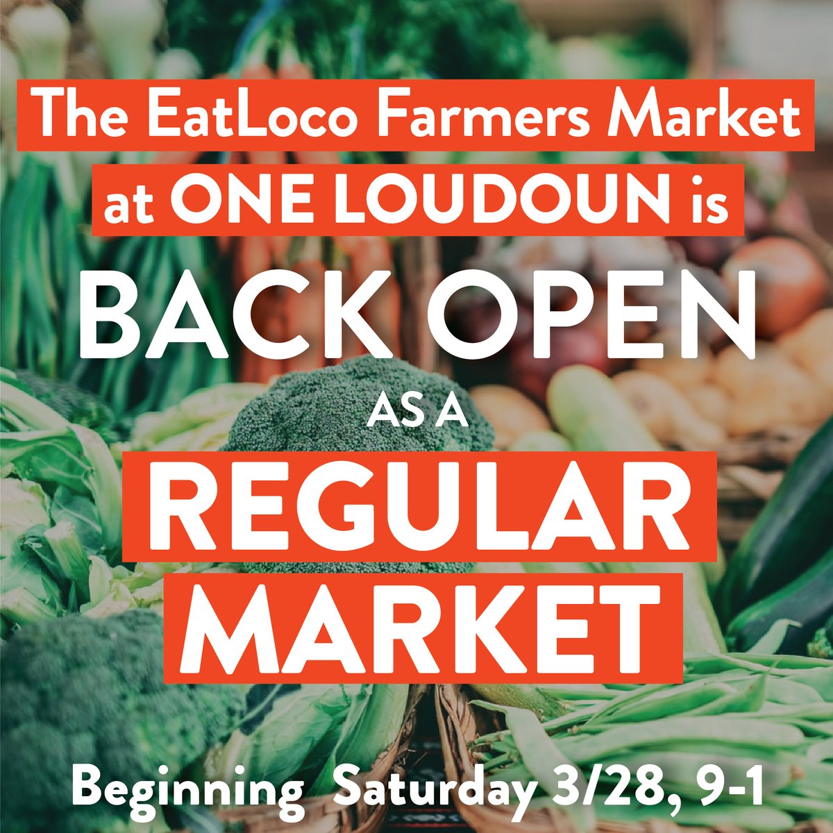 BACK OPEN AS NORMAL AT <a href="/OneLoudoun/">One Loudoun</a>!! Beginning tomorrow, Saturday March 28th 9am-1pm. Located on Atwater Dr. We have very specific safety measures to keep our vendors + public safe. Please support local and shop small from our vendors!