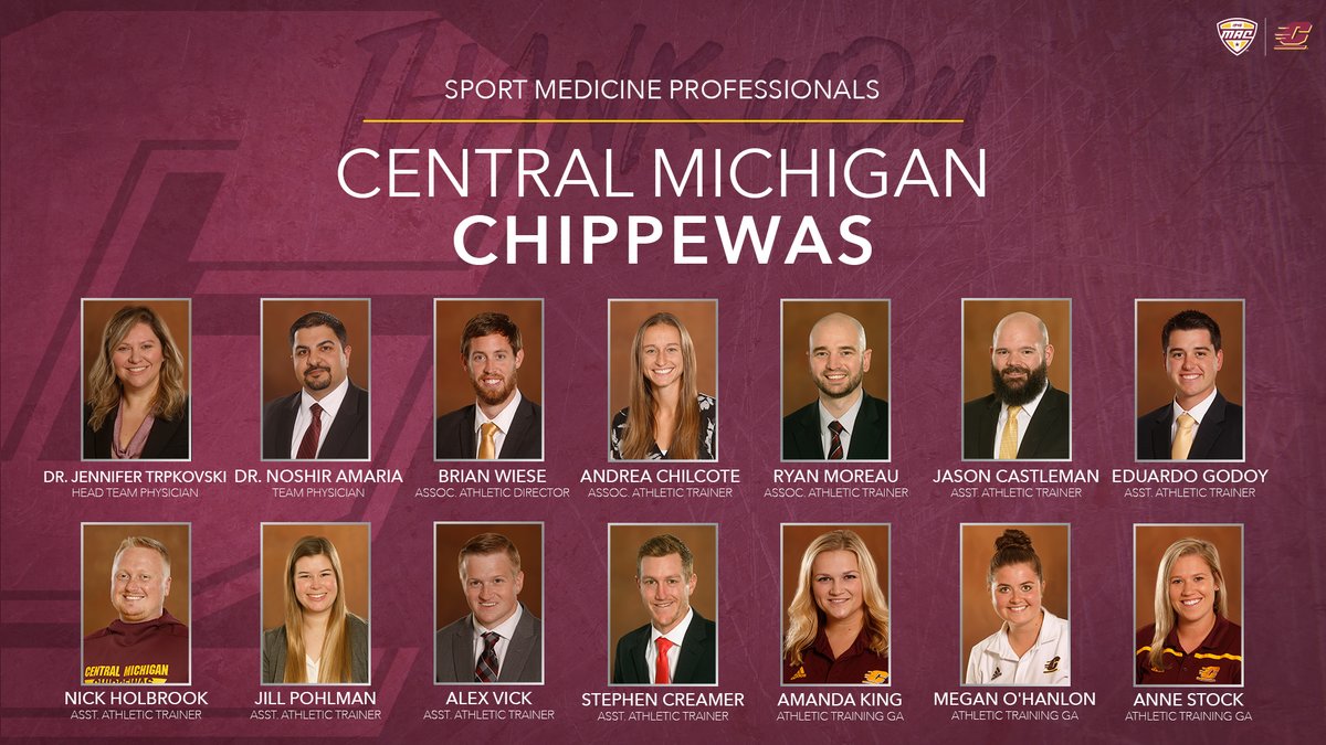 MACSports's tweet photo. Thank you, @CMUAthletics ATs for continuing to provide health care through action!

#MACtion | #FireUpChips https://t.co/FFpzhoseCs