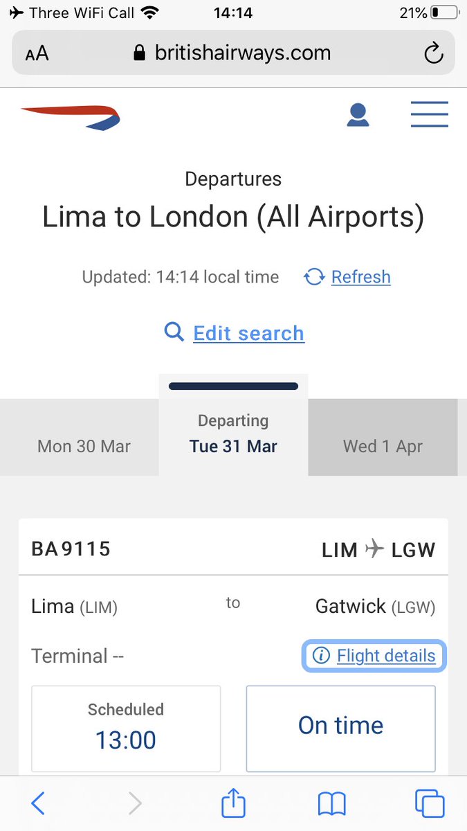mark55921413's tweet photo. I’m going to retweet this regularly - there are FOUR BA FLIGHTS @British_Airways from LIMA to LONDON (2 Sunday, 1 Monday, 1 Tuesday). This is public information for everyone at https://t.co/6psoqNm8qi @UKinPeru @ukstuckinperu @kate_harrisson #ministerofhope #ukstuckinPeru https://t.co/N1AaQCJd7W