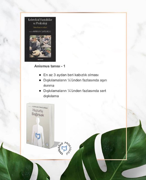 DrTaviloglu's tweet photo. Anismus tanısı - 1
* En az 3 aydan beri kabızlık olması
* Dışkılamaların ¼’ünden fazlasında aşırı ıkınma
* Dışkılamaların ¼’ünden fazlasında sert dışkılama
#anismus / #analdissinerji / #makatınaşırıkasilması / #biofeedback / #makaticinbotoks / #makatçatlağı / #makatyırtığı https://t.co/1wq0SXlpd5