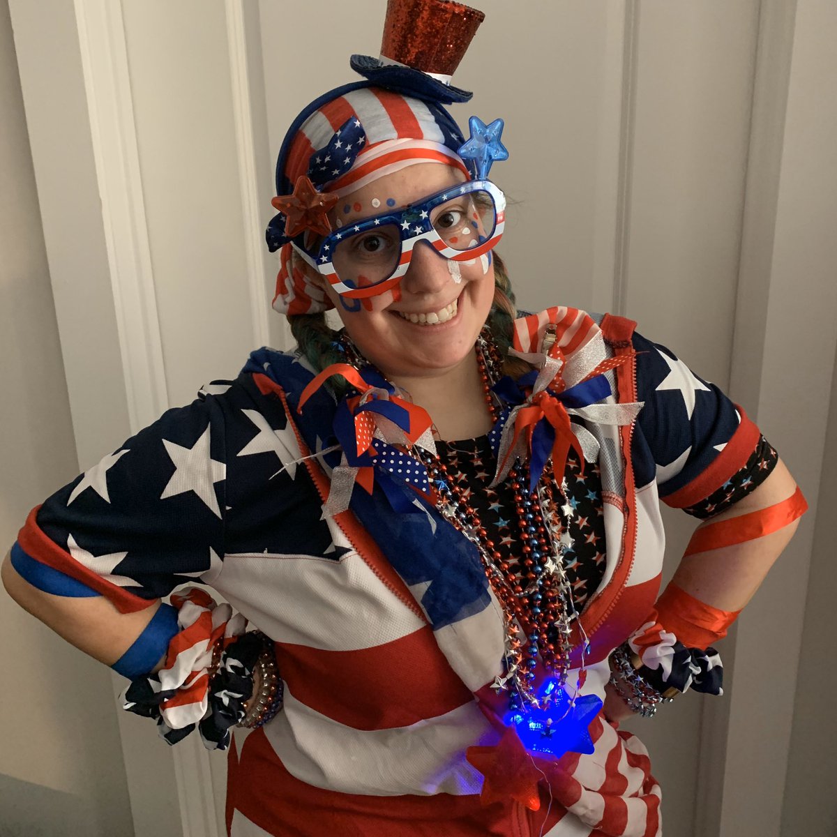 MsSimpsonMath's tweet photo. It’s Spirit Day, @OMMNAACPS ! Okay... fairly seriously... alas, I shall reclaim my title of Spirit Week Champion! ❤️🤍💙 Let the school account know with whom your loyalties lie! ❤️🤍💙 #OMMNPride #LiftOurSpiritsWeek #OneComplexOneHeart #AACPSAwesome @AACountySchools https://t.co/fTCpP8UA6R