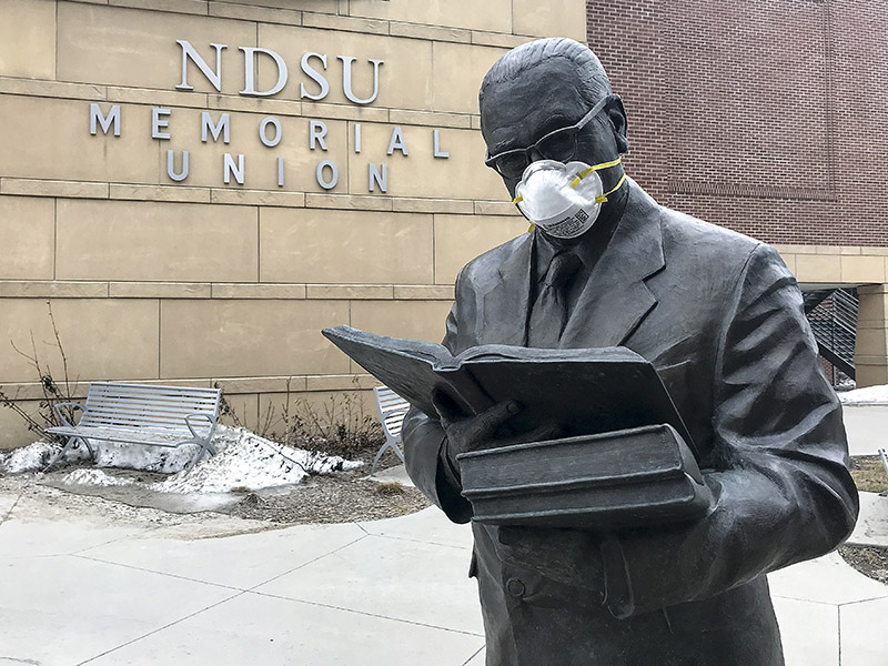 The university during a pandemic: Hill Center, NDSU.