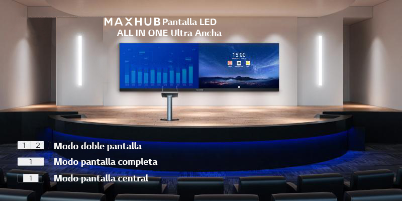 Para auditorios, salas de conferencias, una PantallaLED All in One MAXHUB ultra ancha podría ofrecer una selección de sistemas de visualización como ningún otro. . #PantallasLED #Salasdereunion #Teleconferencias #auditorios #conferencias