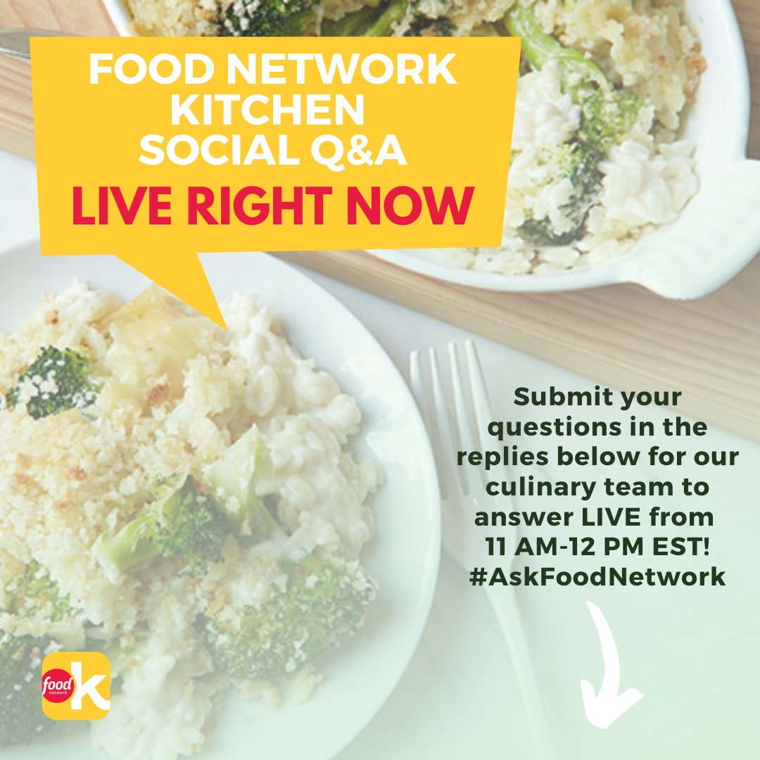 fnkitchen's tweet photo. π¨ASK YOUR QUESTIONS IN THE COMMENTS BELOW NOW π¨Between 11 AM-12 PM EST, our #FoodNetworkKitchen culinary team will answer your questions about comfort food recipe inspiration, pantry cooking tips and more! #AskFoodNetwork #WeCook https://t.co/JEgLUmkFYp